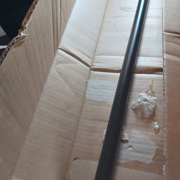 Pair (x2) of 36-72" Amazon Basics 1-Inch Wall Curtain Rod +Caps Finials Black - Picture 5 of 9